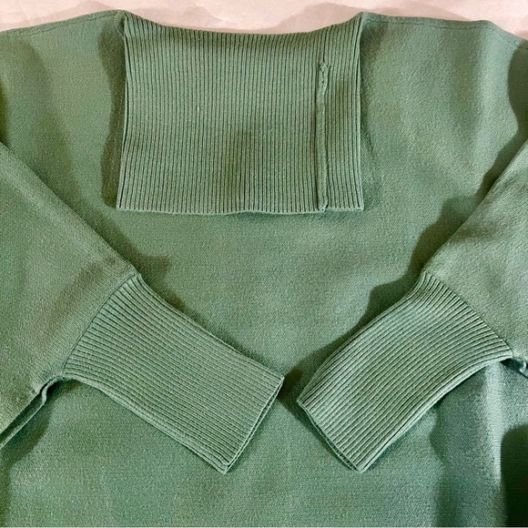 House of Harlow 1960 Turtleneck Sweater Poncho Green OS - Picture 4 of 10